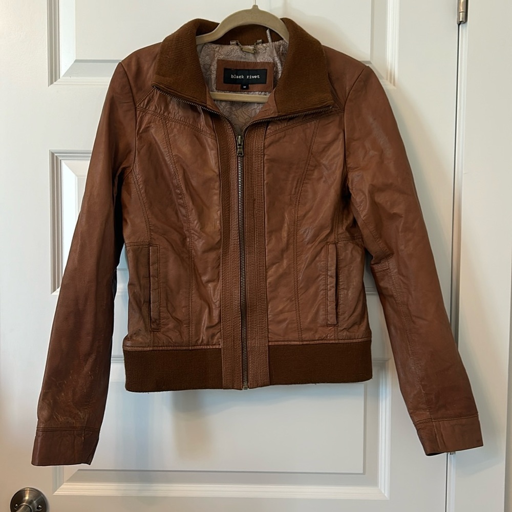 Black Rivet leather jacket M